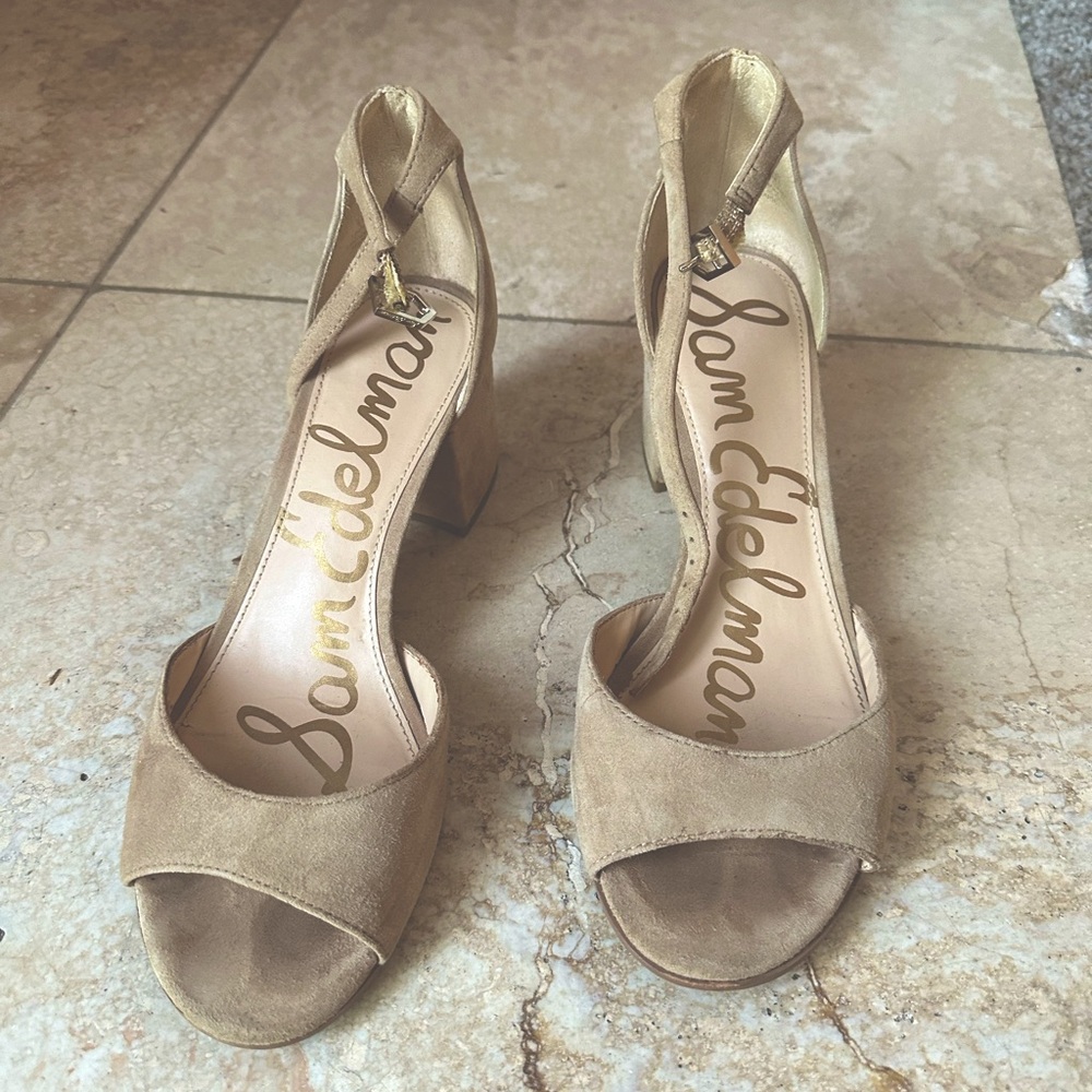 Sam Edelman Tan Heel Sandals 8.5